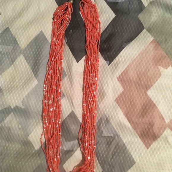 Orange beaded necklace - Picture 2 of 3